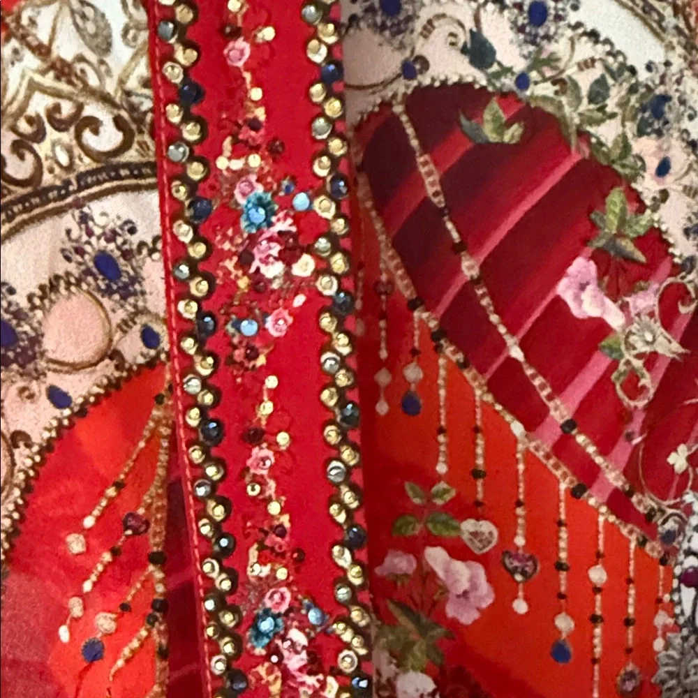 Camilla Vibrant Red Patterned Dress - Picture 3 of 4